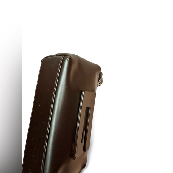 Authentic Gucci Brown Leather Square G Monogram Makeup Cosmetic Bag Pouch - Picture 7 of 9